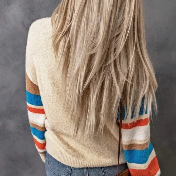 New striped sleeve sweater - Picture 3 of 5